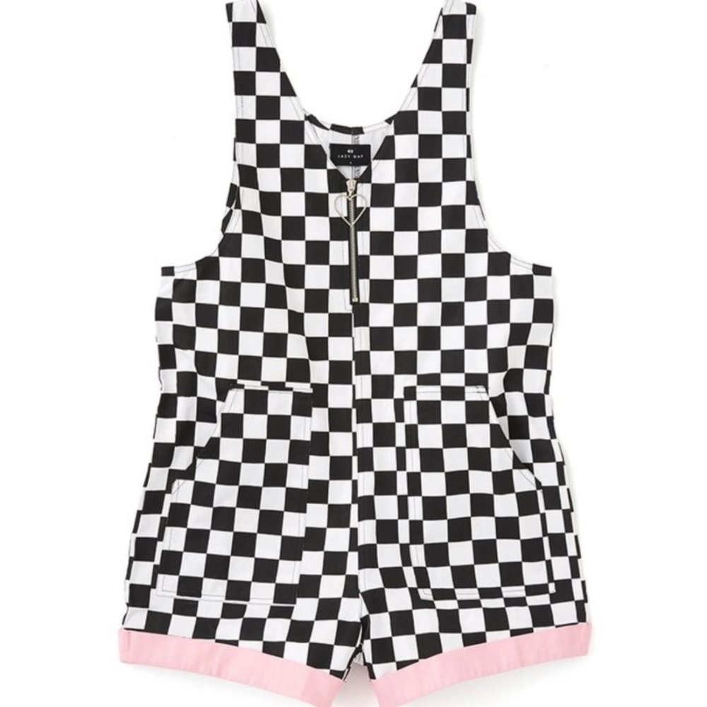#14 NWT Dolls Kill Lazy Oaf CHECK MATE ROMPER - Picture 4 of 4